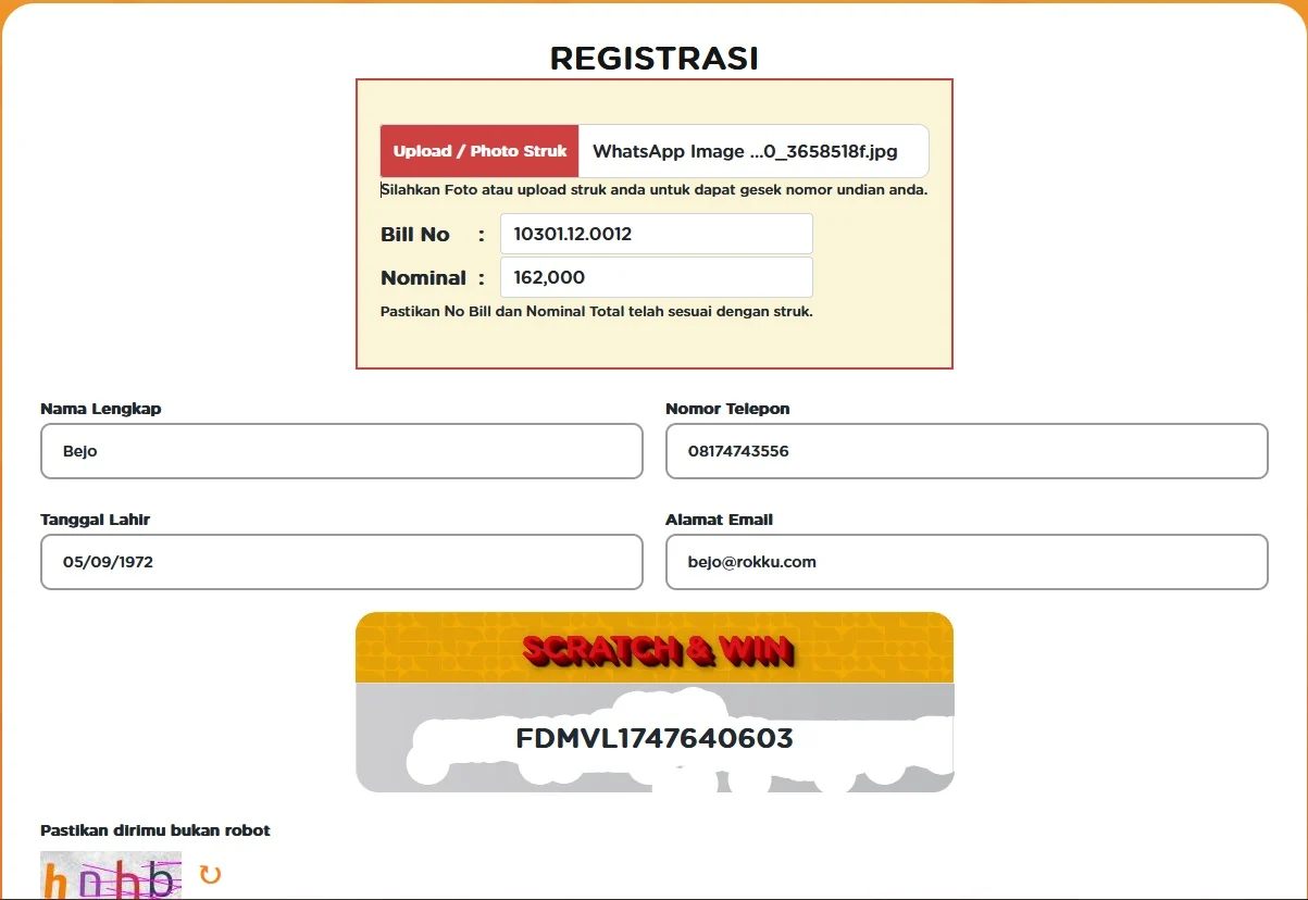 OCR Sistem Registrasi Event